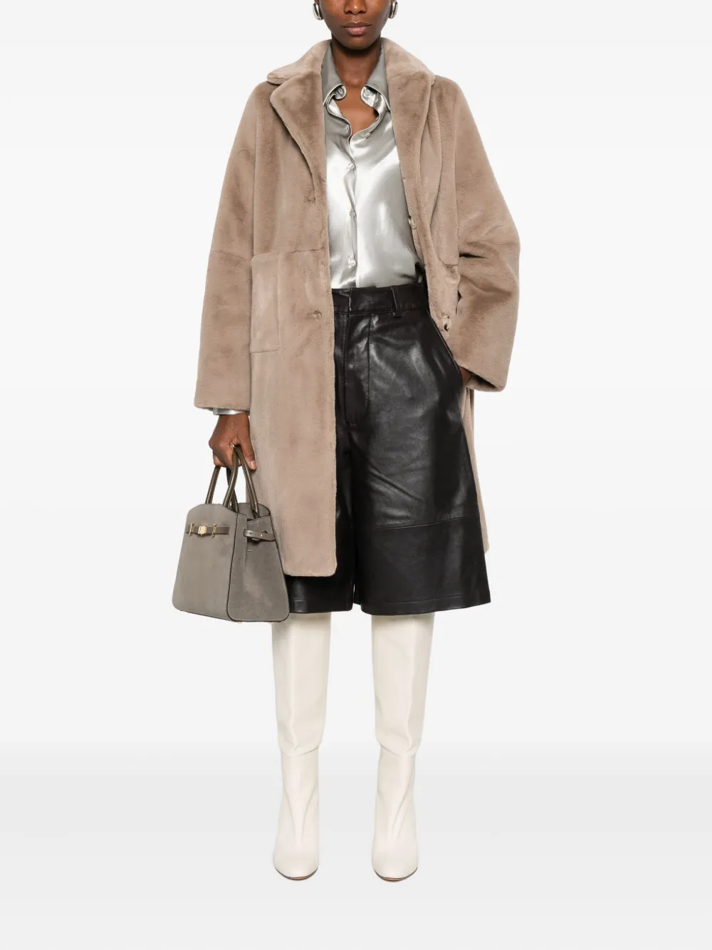 Betta Corradi Single-breasted Coat In Nude