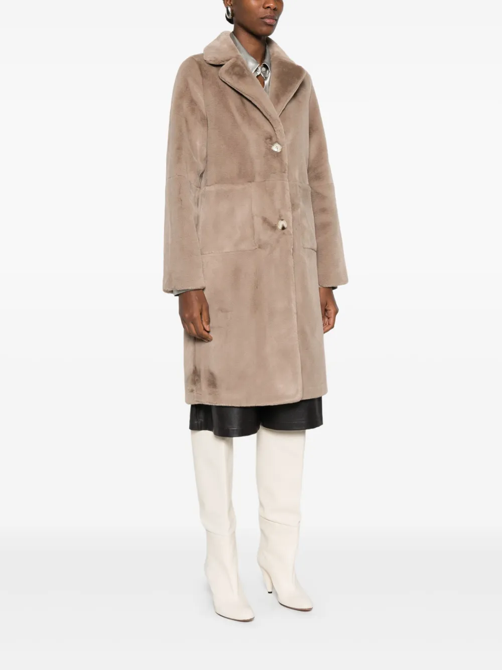 Betta Corradi Single-breasted Coat In Nude