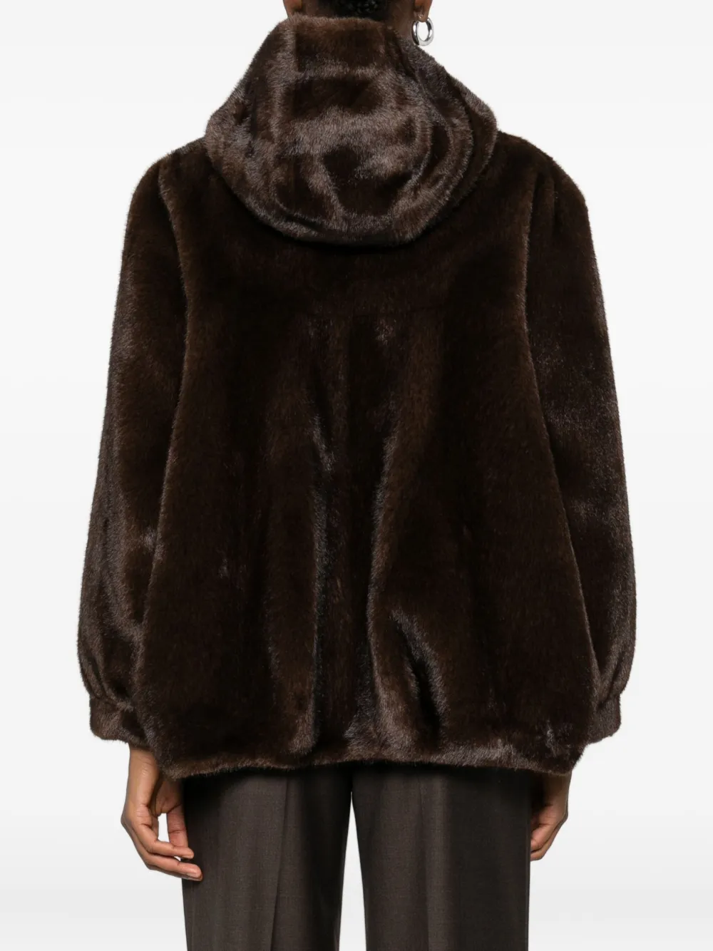 Betta Corradi Hooded Jacket In Brown