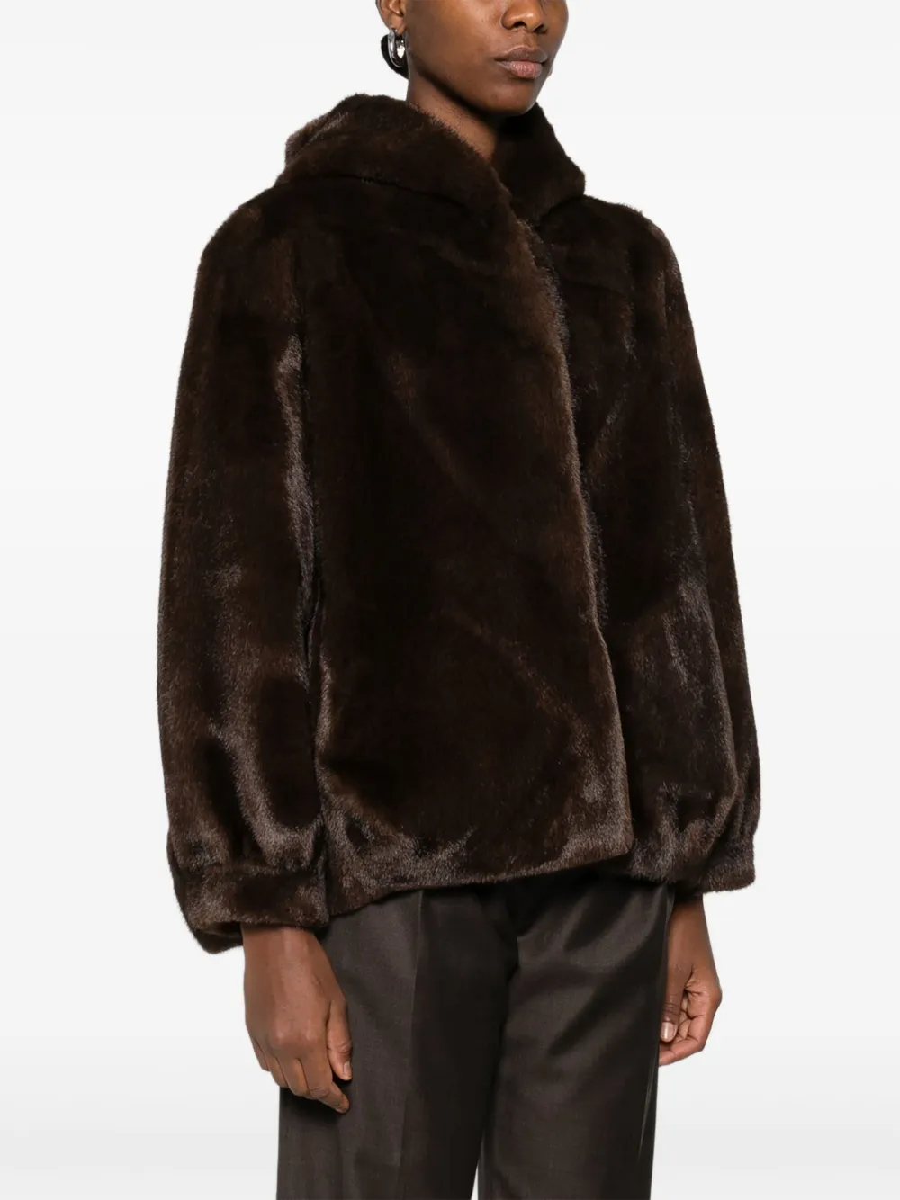 Betta Corradi Hooded Jacket In Brown