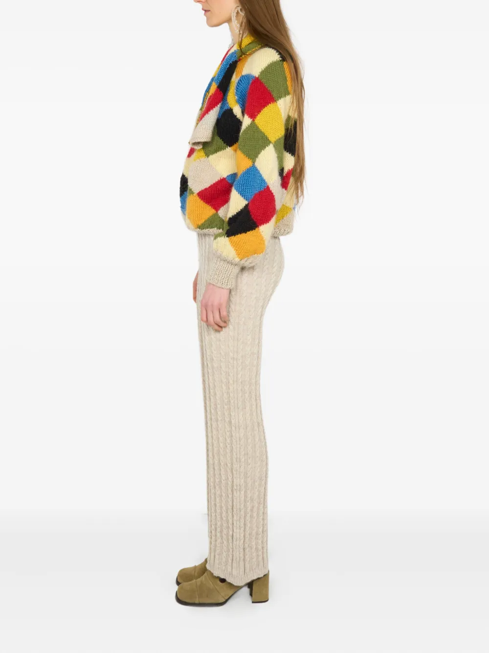 Anntian diamond-pattern handknit sweater | Knitted Sweaters | Image 2