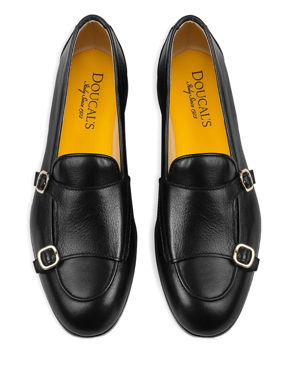 Doucal's Leather Double-buckle Loafer In Black