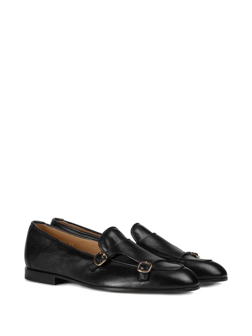 Doucal's Leather Double-buckle Loafer In Black