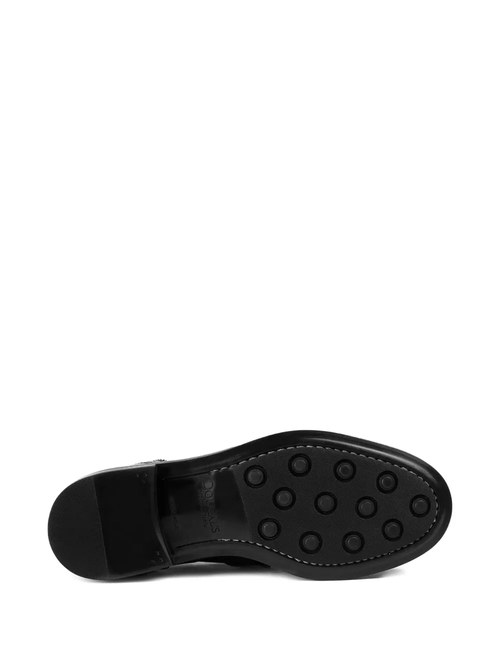 Doucal's single-buckle fringe derby shoes Black