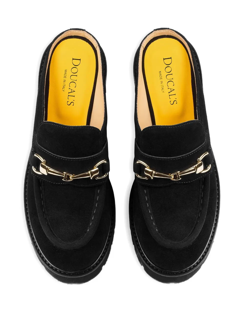 Doucal's chain-embellished heeled mules Zwart