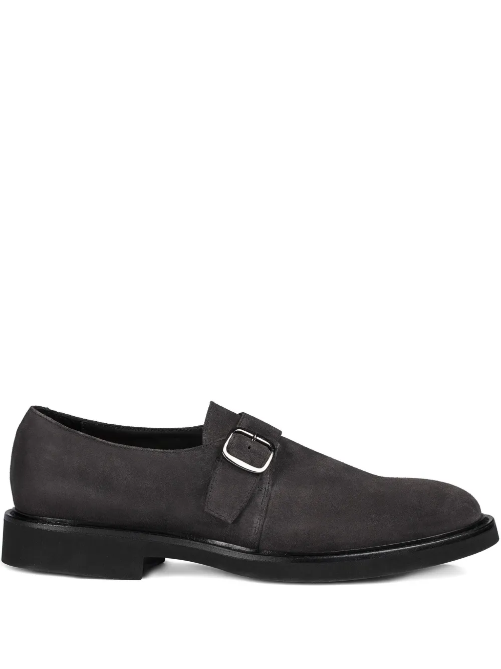 Doucal's single-buckle suede monk shoes ANTRACITE