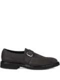 Doucal's single-buckle suede monk shoes - ANTRACITE