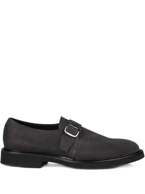 Doucal's single-buckle suede monk shoes