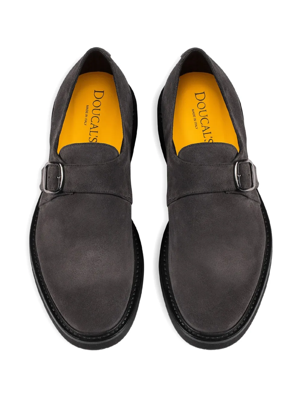 Doucal's single-buckle suede monk shoes ANTRACITE
