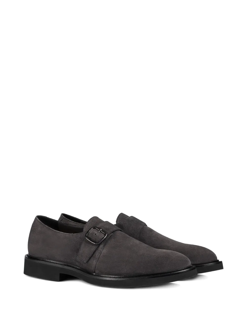 Doucal's single-buckle suede monk shoes ANTRACITE