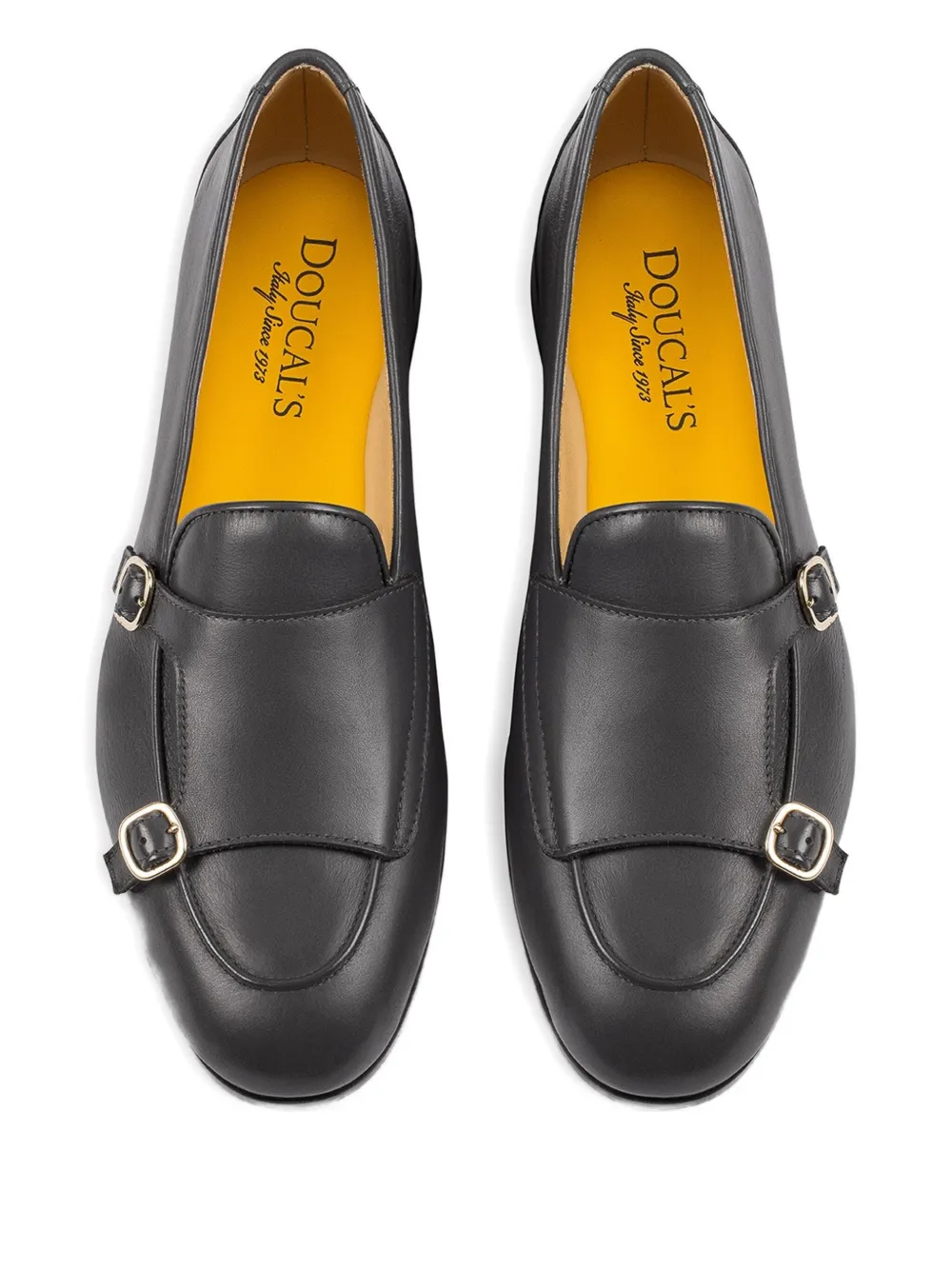Doucal's Leather Double-buckle Loafer In Gray