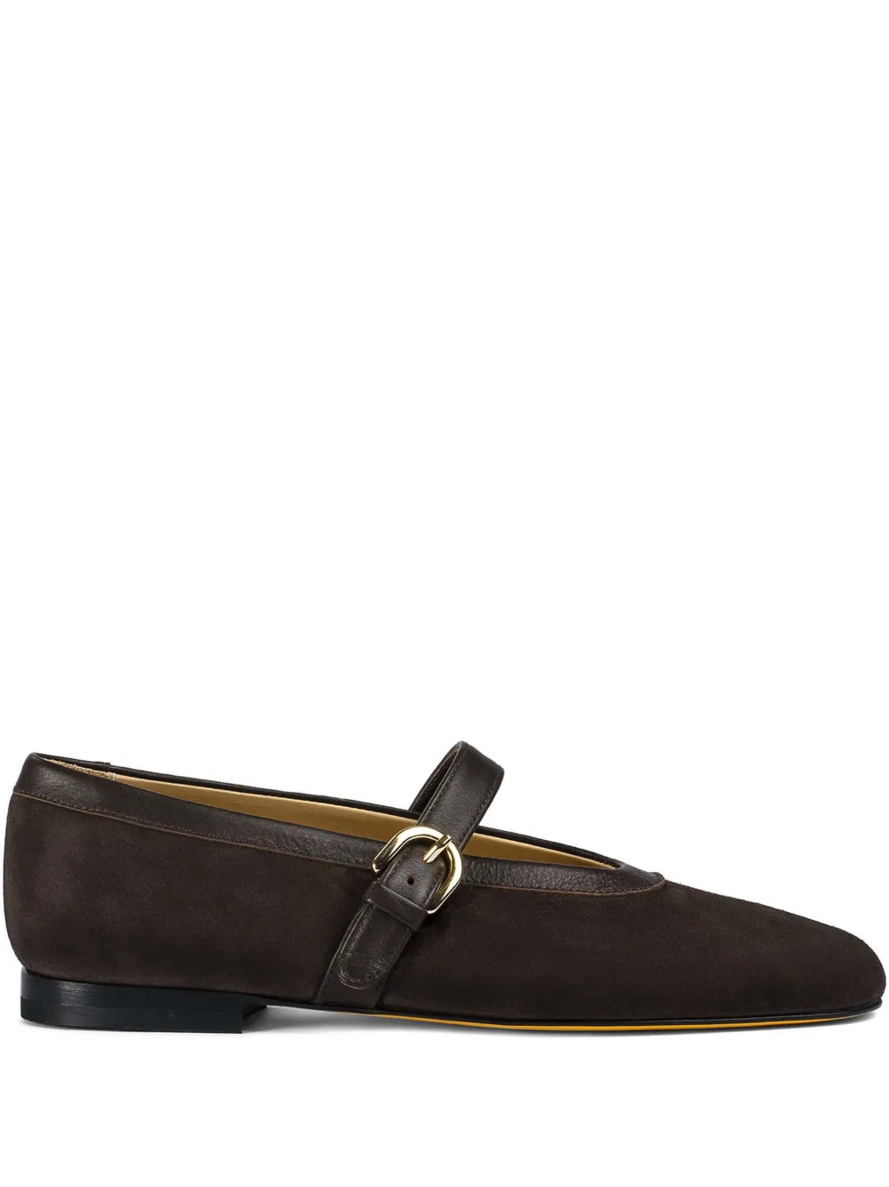 Doucal's Suede Strap Ballet Flat In Brown