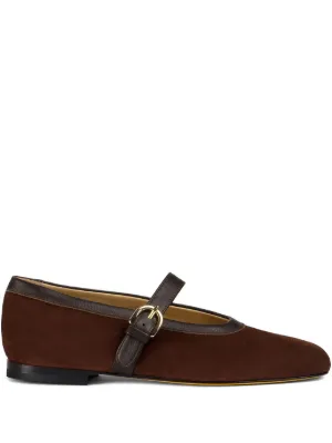 Prada スエード フラットシューズ | ブラウン | FARFETCH JP