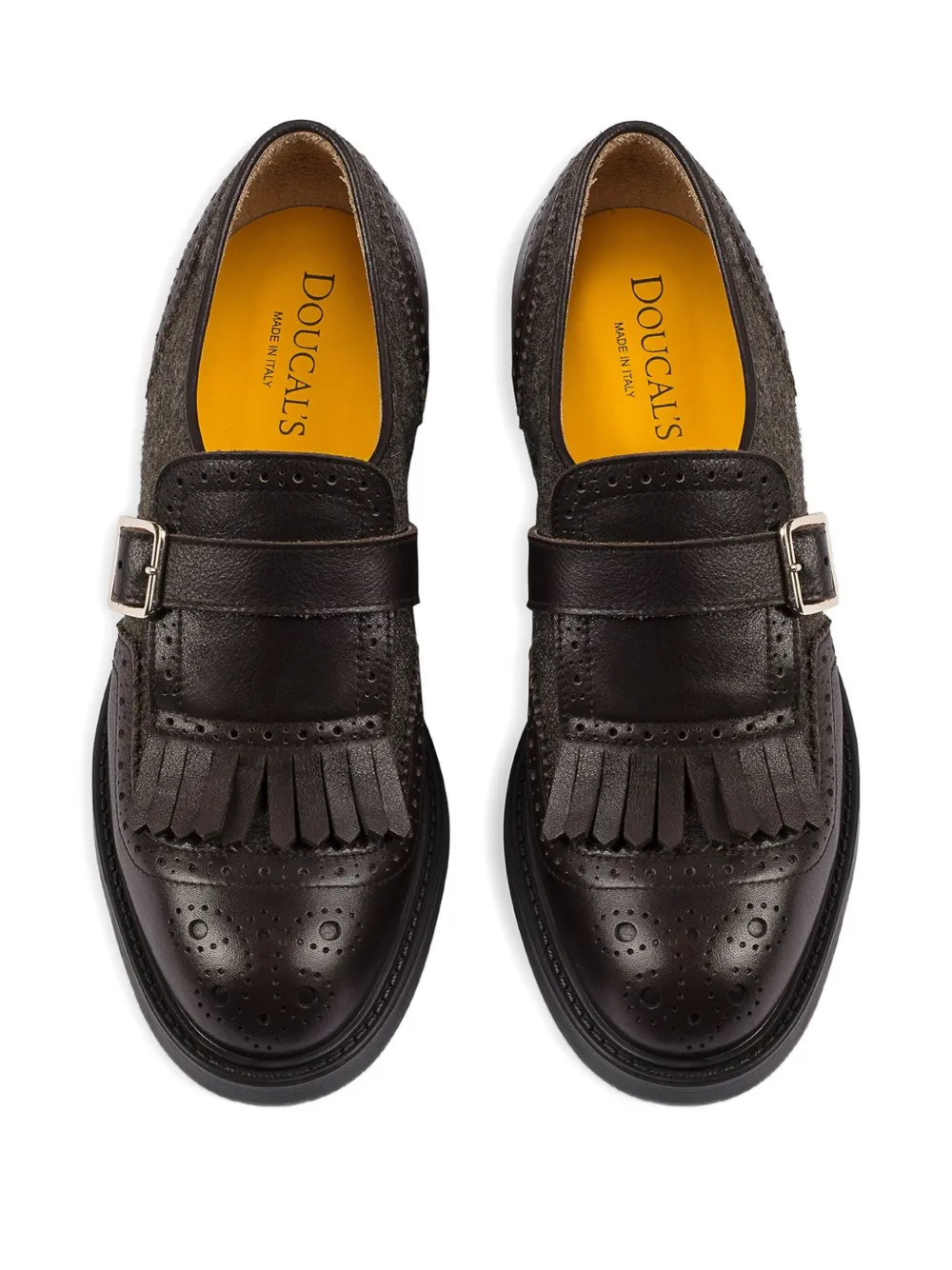 Doucal's Fringed Leather Loafers In Brown