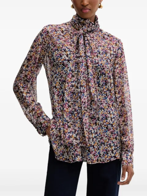 LIU JO floral-pattern pussy-bow blouse