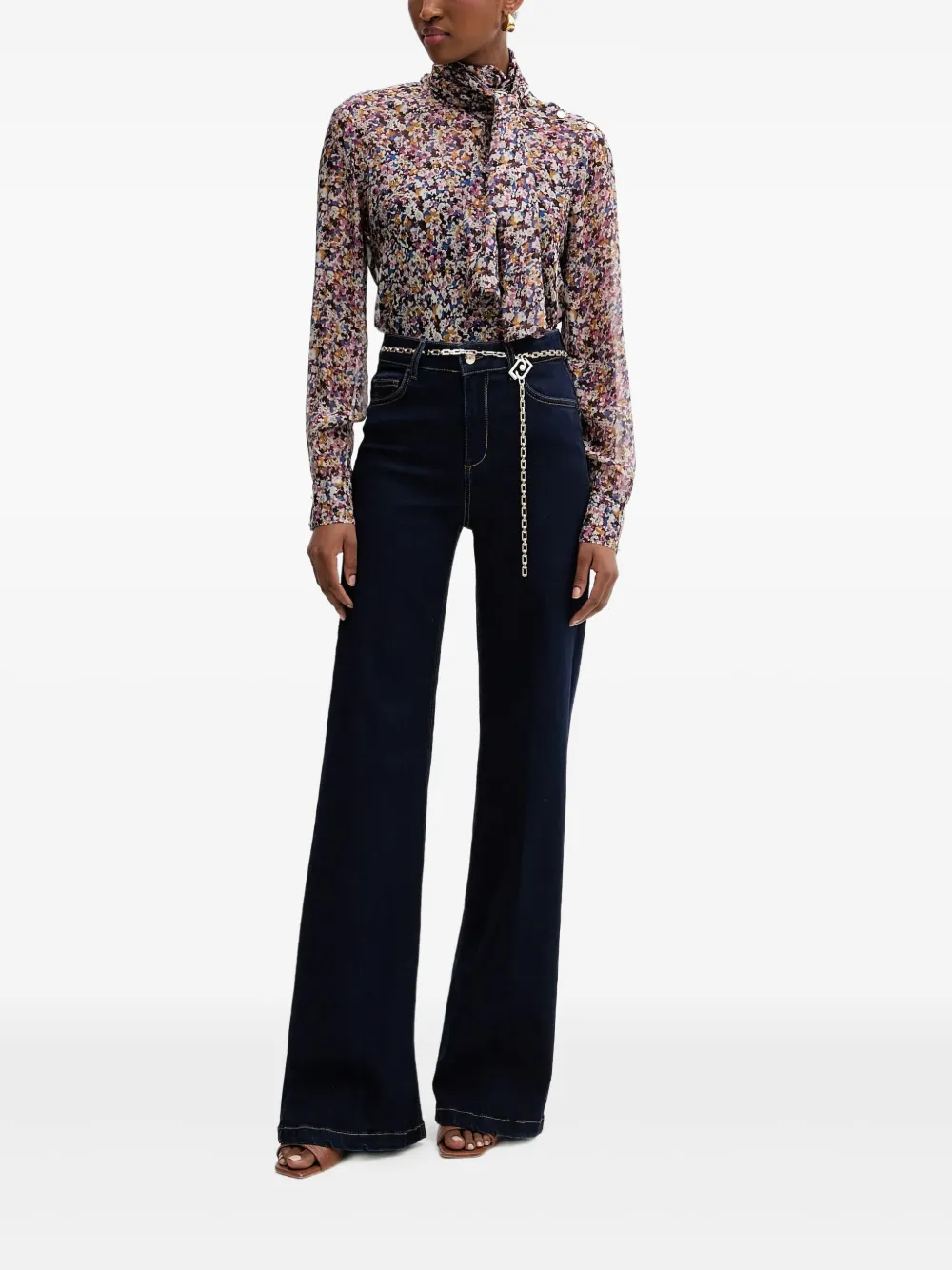 LIU JO Blouse met bloemenpatroon - Zwart