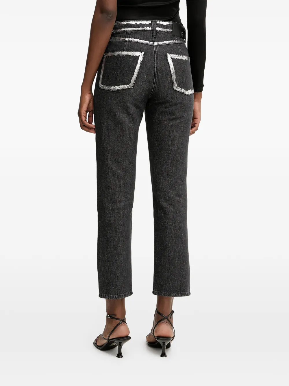 Contrasting-Trim Jeans