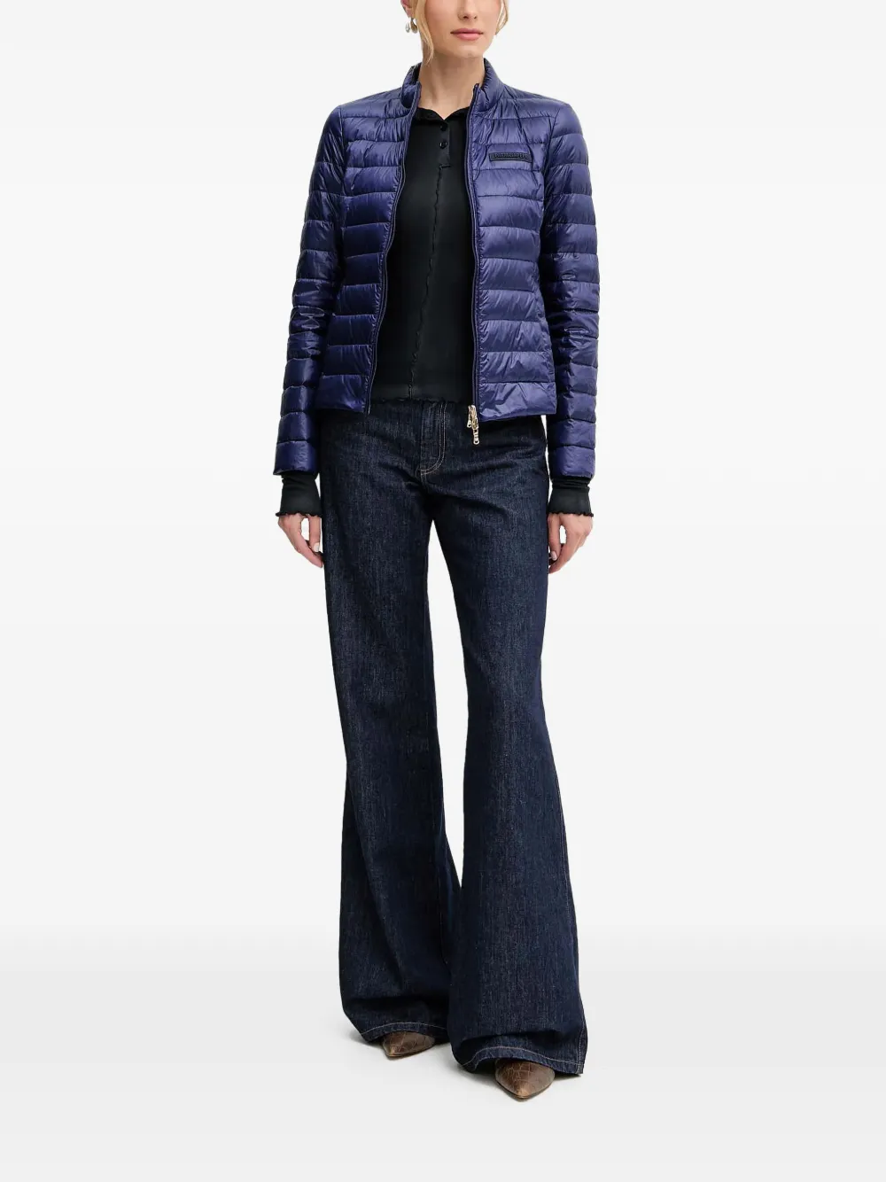 Patrizia Pepe raised-seam polo top - Zwart