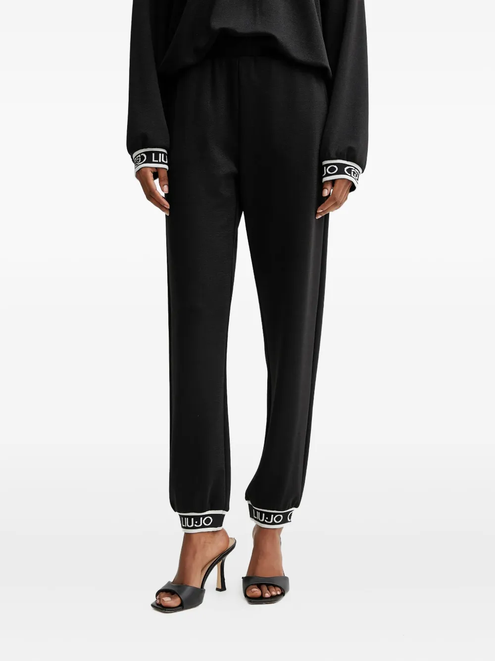 LIU JO logo-trim trousers | Black | Image 1