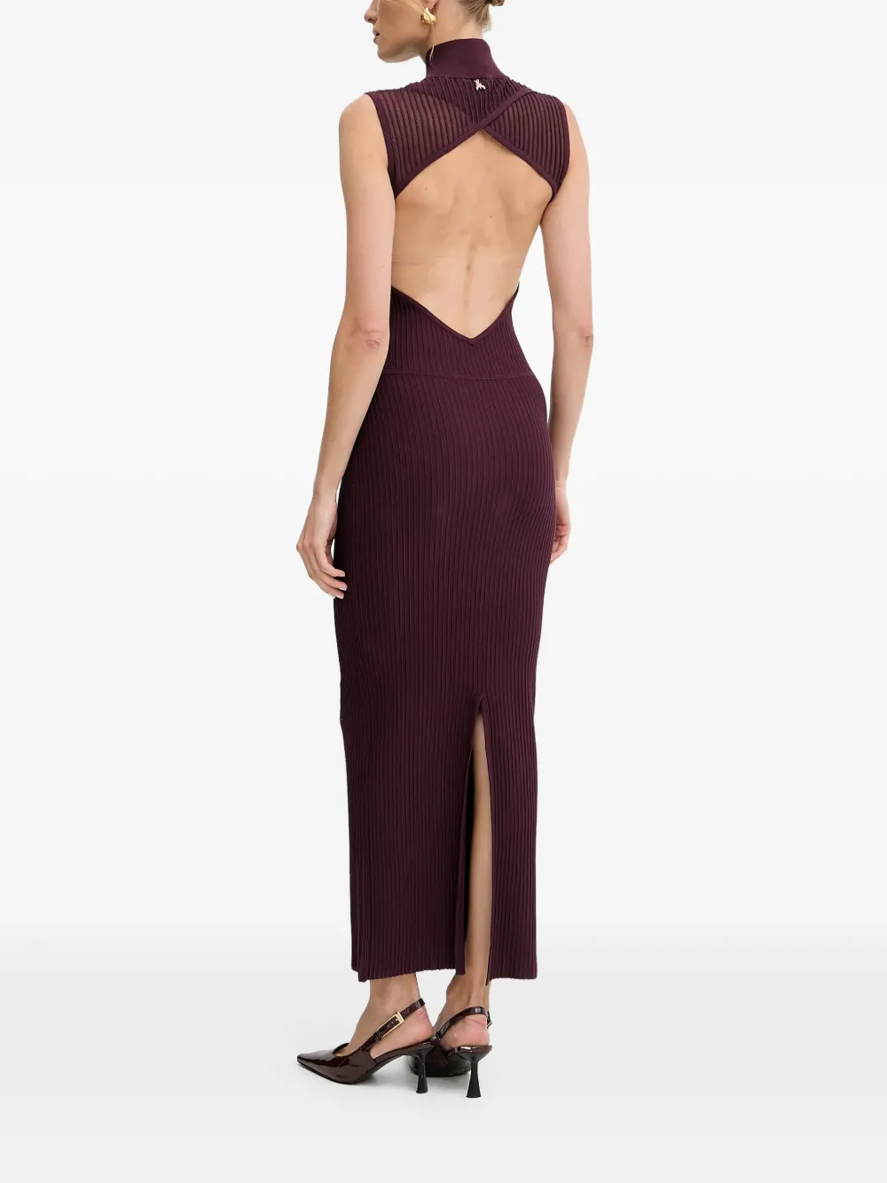 Patrizia Pepe Mini-jurk met open rug Rood