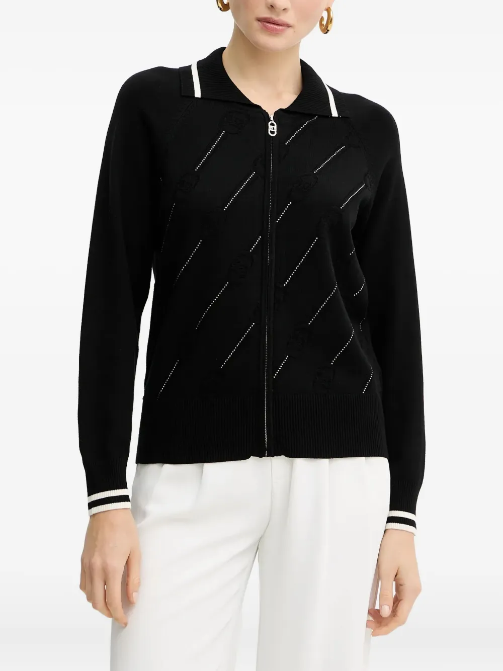 Liu •jo Zip-fastening Cardigan In Black