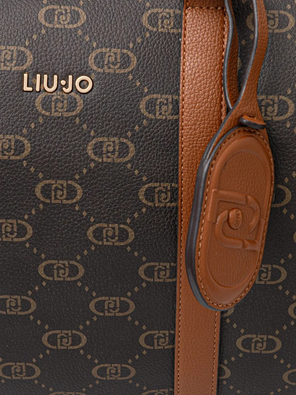 LIU JO Reistas met monogram-print en handgreep Bruin