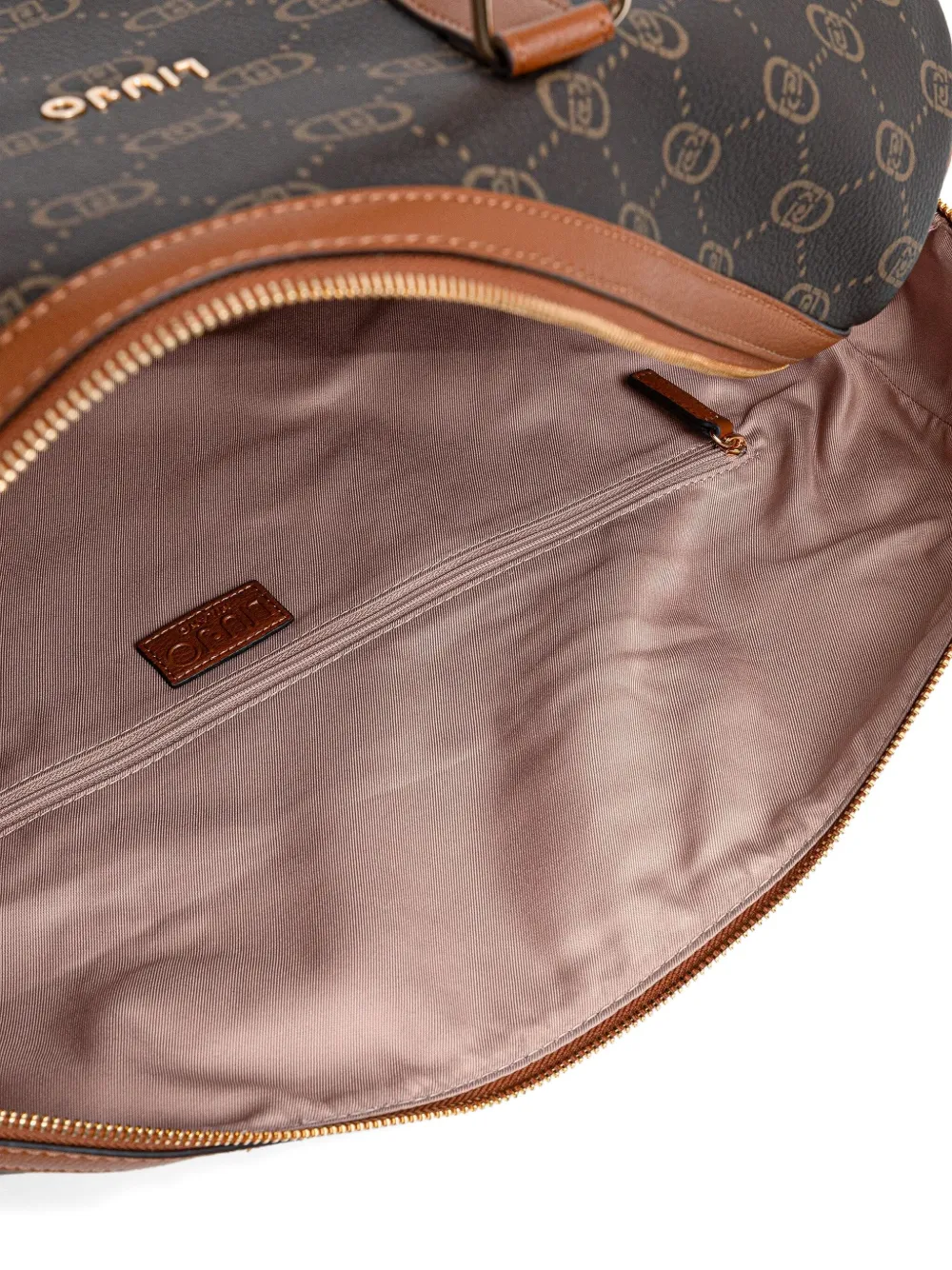 LIU JO Reistas met monogram-print en handgreep Bruin