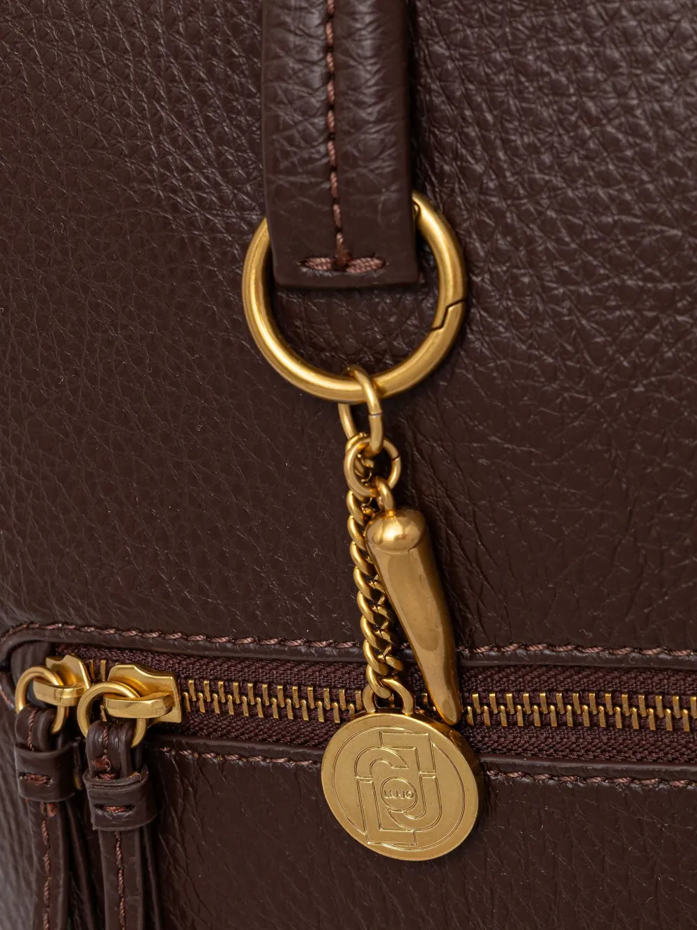 Liu •jo Zip-fastening Charm-detail Tote Bag In Brown