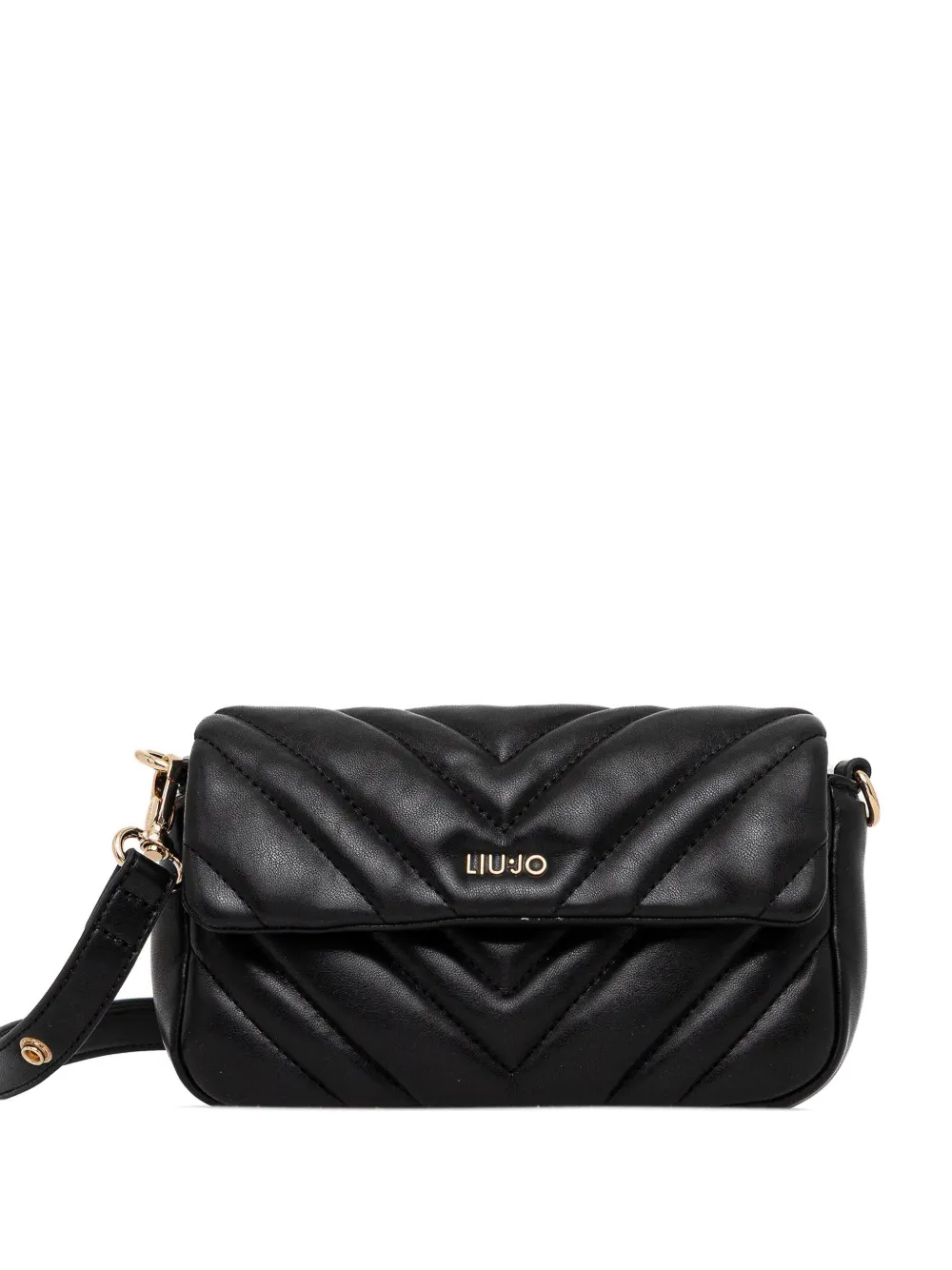 Liu •jo Chevron-pattern Crossbody Bag In Black