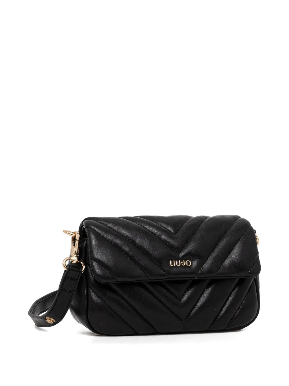 Liu •jo Chevron-pattern Crossbody Bag In Black
