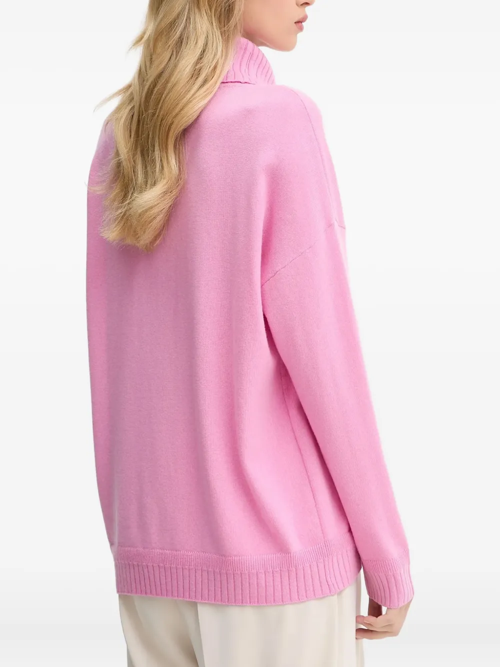 Liu •jo Roll-neck Logo-detail Sweater In Pink