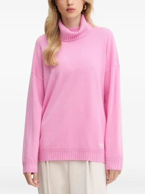 LIU JO roll-neck logo-detail sweater