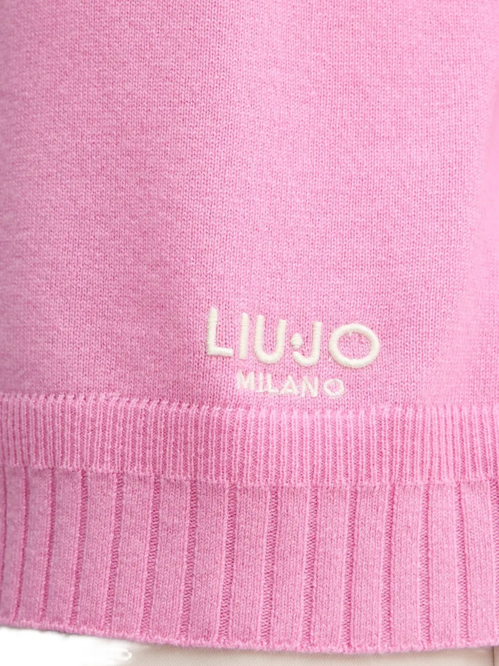 Liu •jo Roll-neck Logo-detail Sweater In Pink