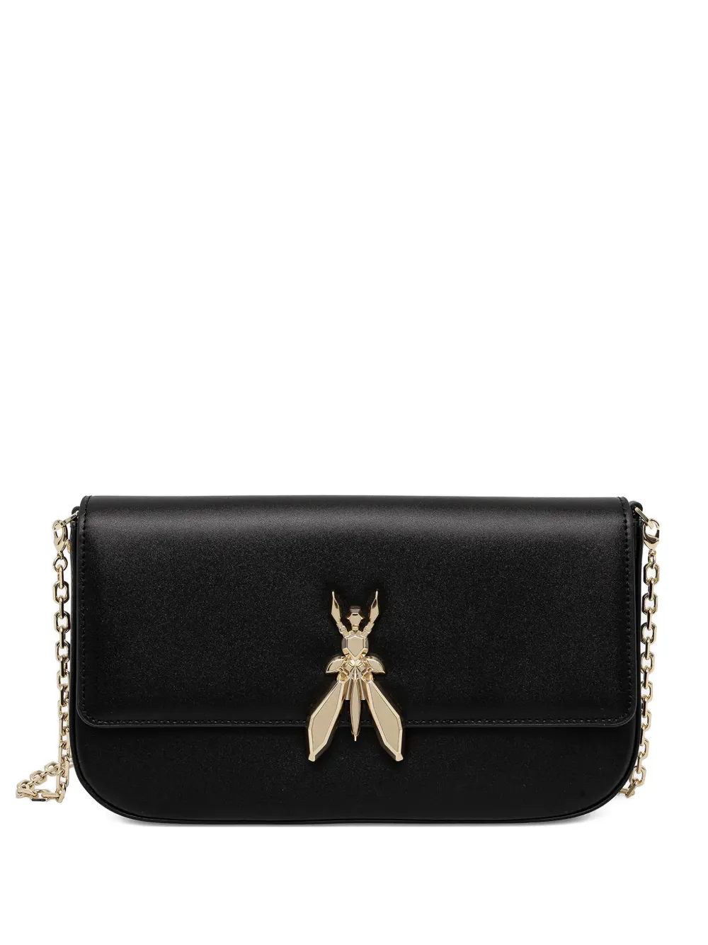 Patrizia Pepe appliqué chain satchel – Black