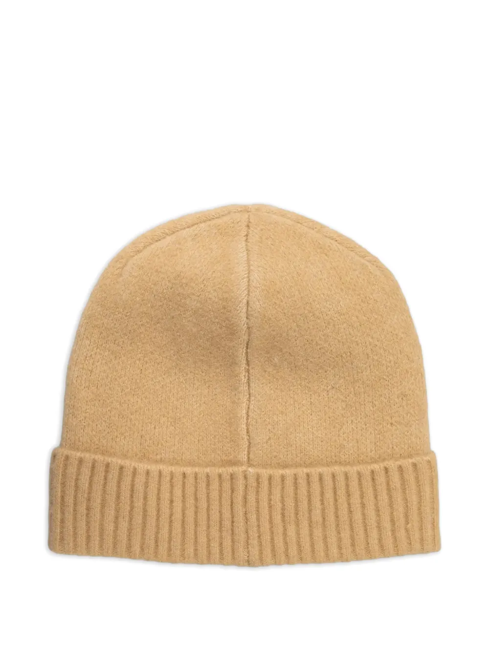 Patrizia Pepe ribbed logo-patch beanie hat - Beige