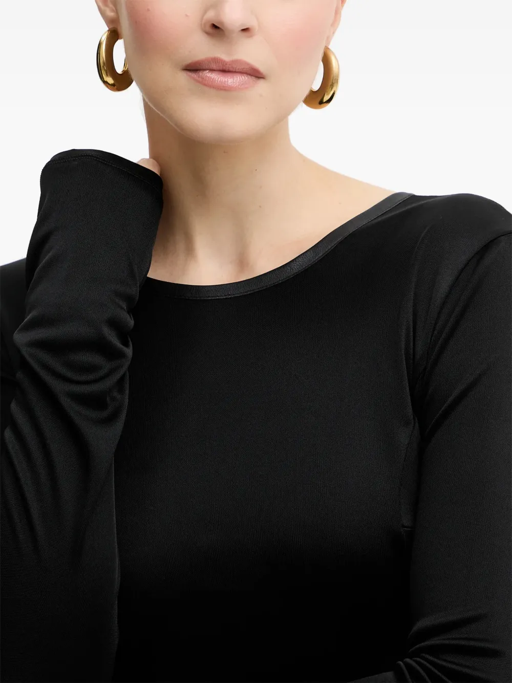 Patrizia Pepe Midi-jurk met lange mouwen Zwart