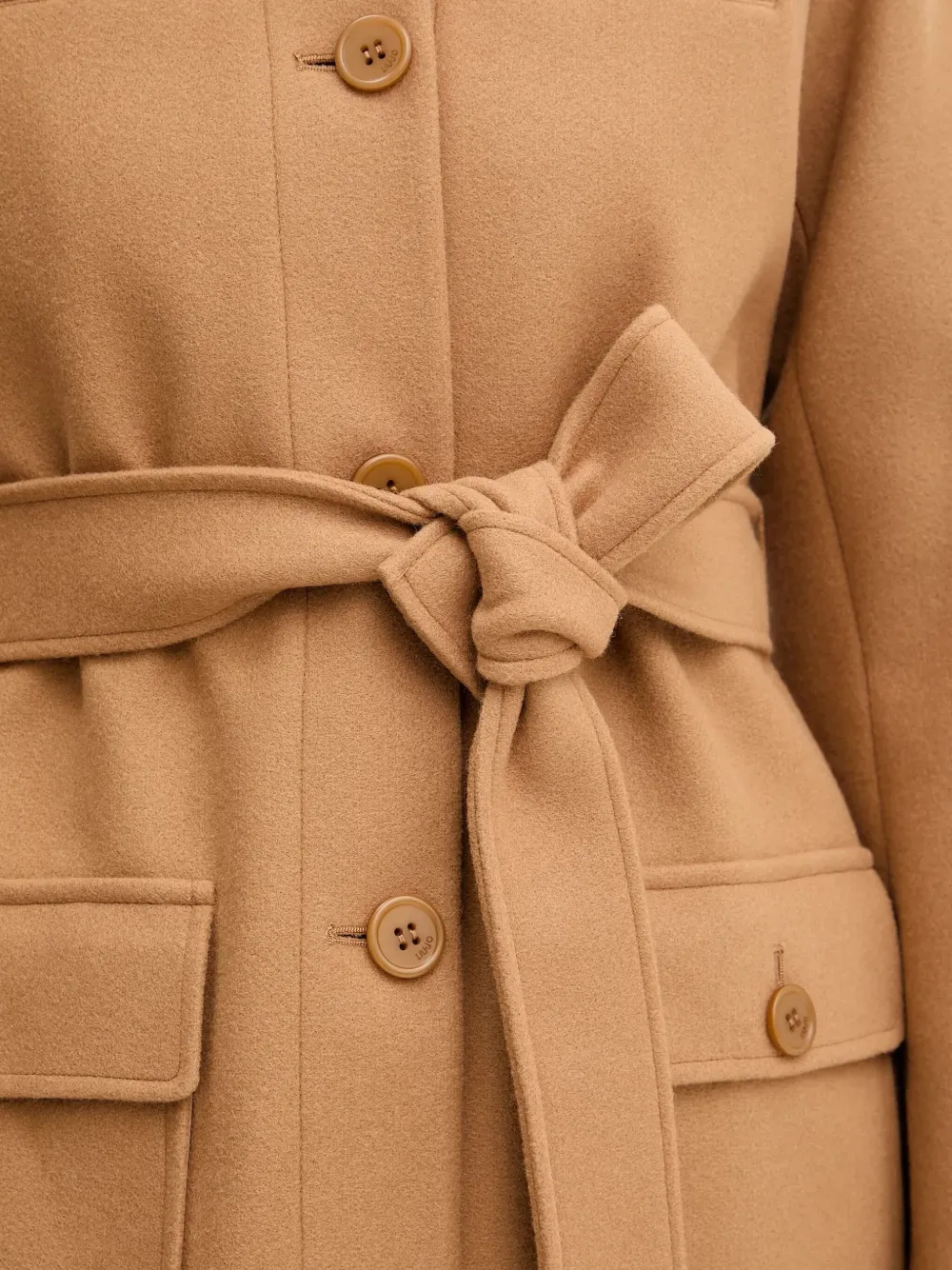 Liu •jo Button-fastening Coat In Brown