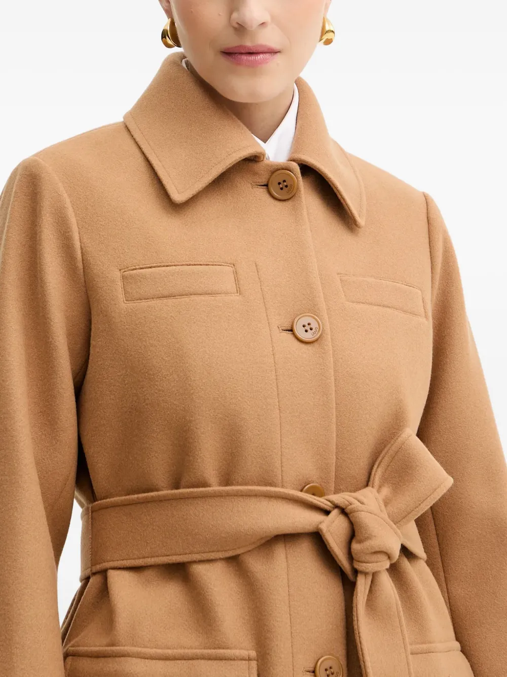 Liu •jo Button-fastening Coat In Brown