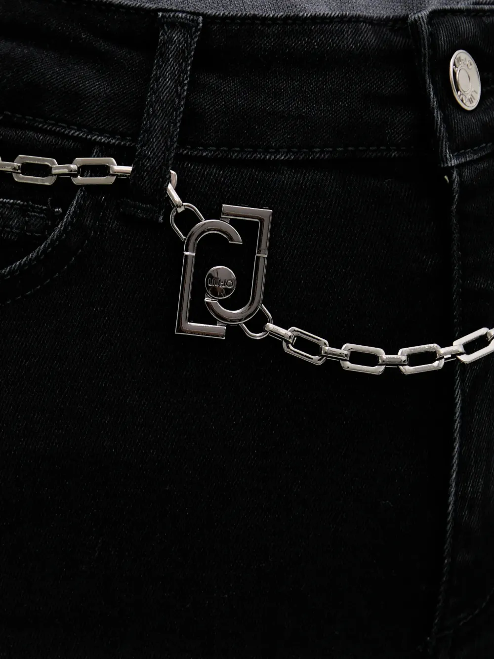 Liu •jo Chain-detail Jeans In Black
