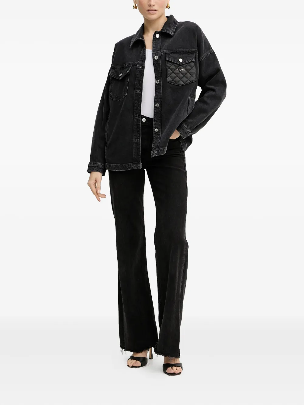 Liu •jo Quilted-pocket Jacket In Black