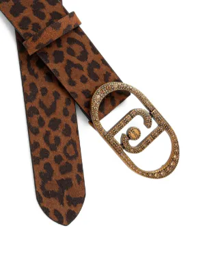 Liu Jo Logo Belt, Brown Leather with Goldtone Hardware Celine Leather belt gold-tone hardware | The Fashion Square main image 4