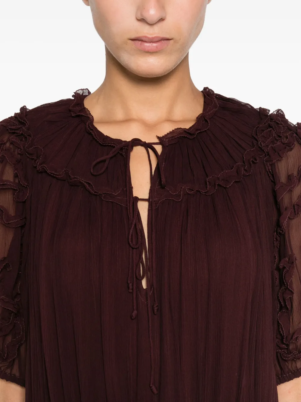 Ulla Johnson Ruffled Tiered Dress In Brown