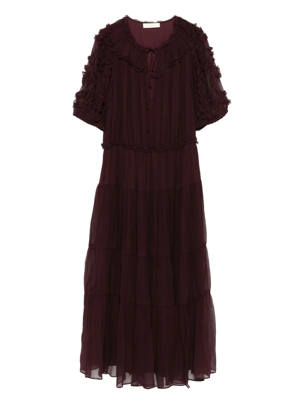 Ulla Johnson Ruffled Tiered Dress In Brown