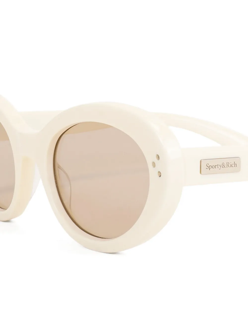 Sporty & Rich Zonnebril met ovalen montuur Beige