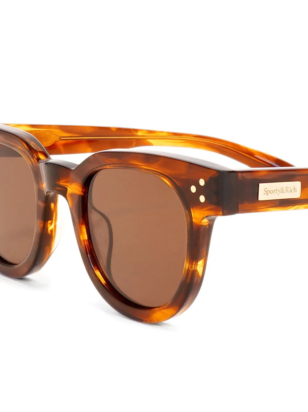 Sporty And Rich Tortoiseshell Round-frame Sunglasses In Brown