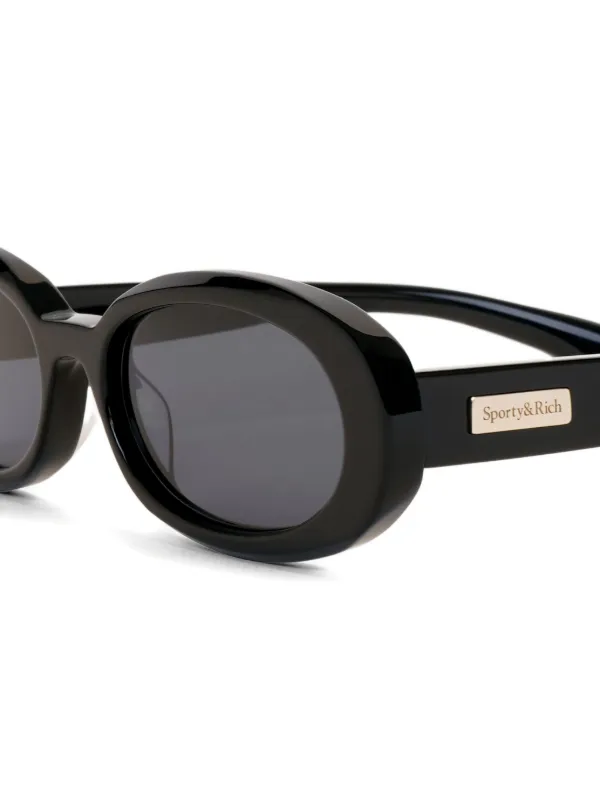 Sporty & Rich Oval Sunglasses Sporty & Rich oval-frame Sunglasses | Black | FARFETCH main image 3