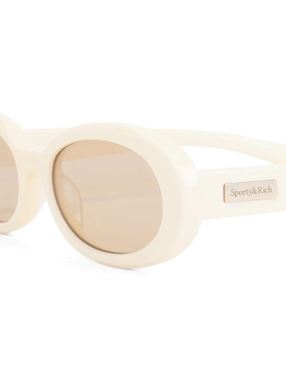 Sporty & Rich Zonnebril met ovalen montuur Beige