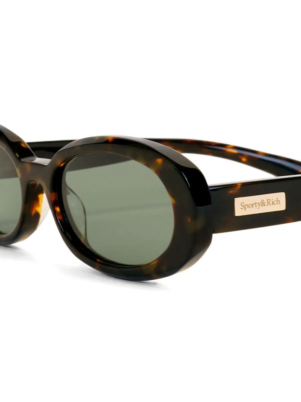 Sporty & Rich Zonnebril met ovalen montuur Bruin