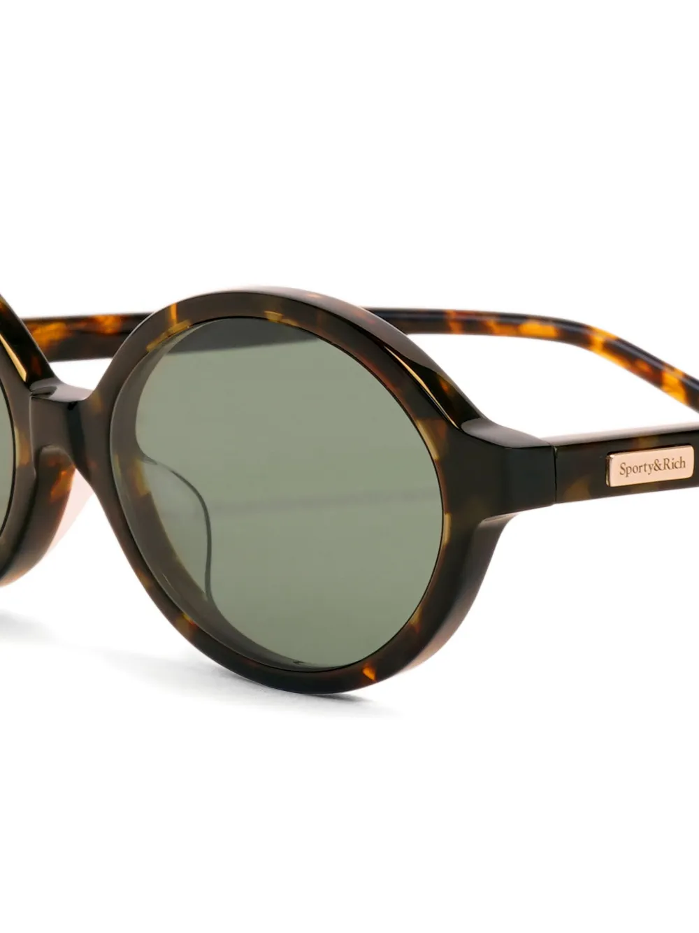 Sporty & Rich Zonnebril met ovalen montuur Bruin