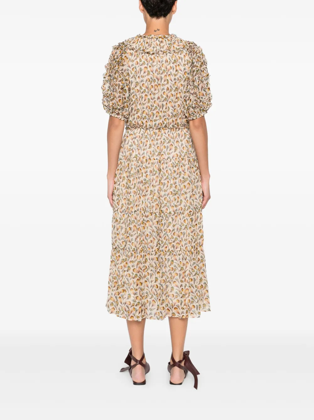 Ulla Johnson Midi-jurk met bloemenprint Beige